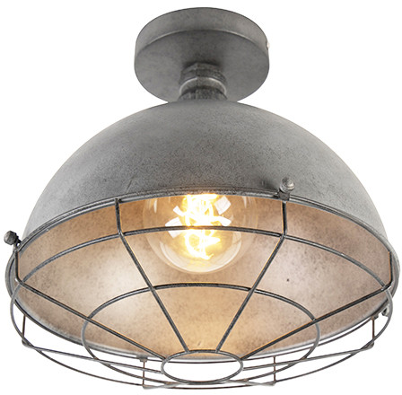 QAZQA Przemysłowa lampa sufitowa antyczne srebro 32 cm - Oczywiście