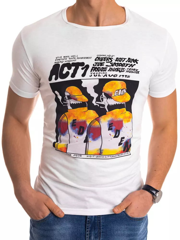Dstreet T-shirt męski z nadrukiem biały RX4497