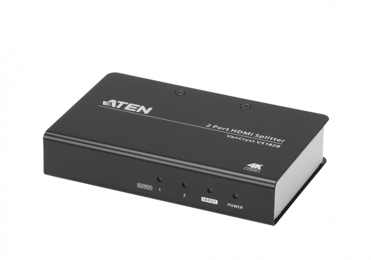 Aten Rozdzielacz VS182B-AT-G 2-Port True 4K HDMI Splitter VS182B-AT-G