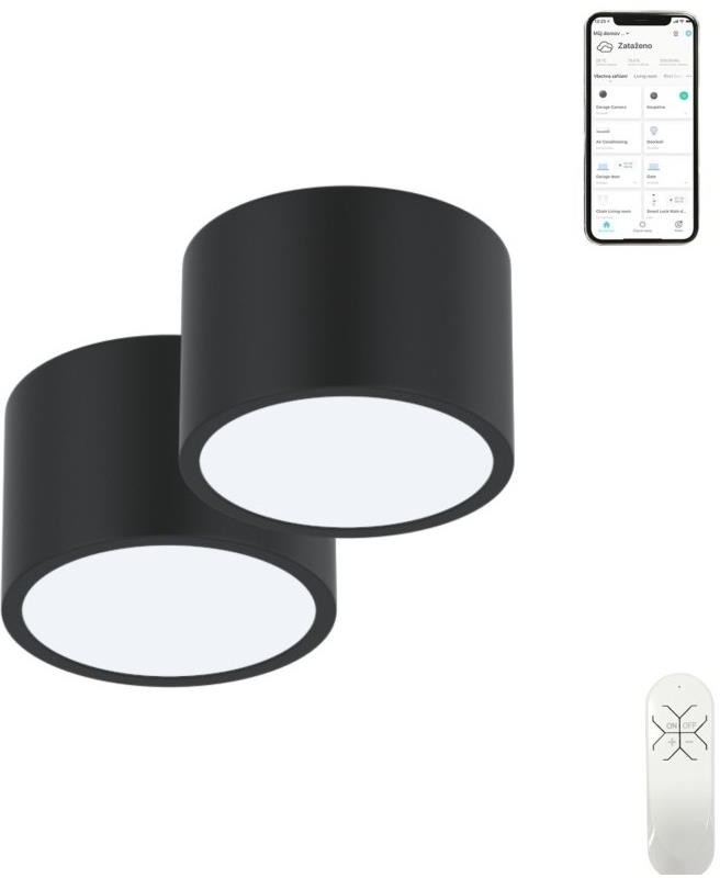 Immax Neo Immax Neo 07023L-15BD - Pakiet 2x lampa sufitowa LED RONDATE 2xLED/12W/230V ZigBee czarny