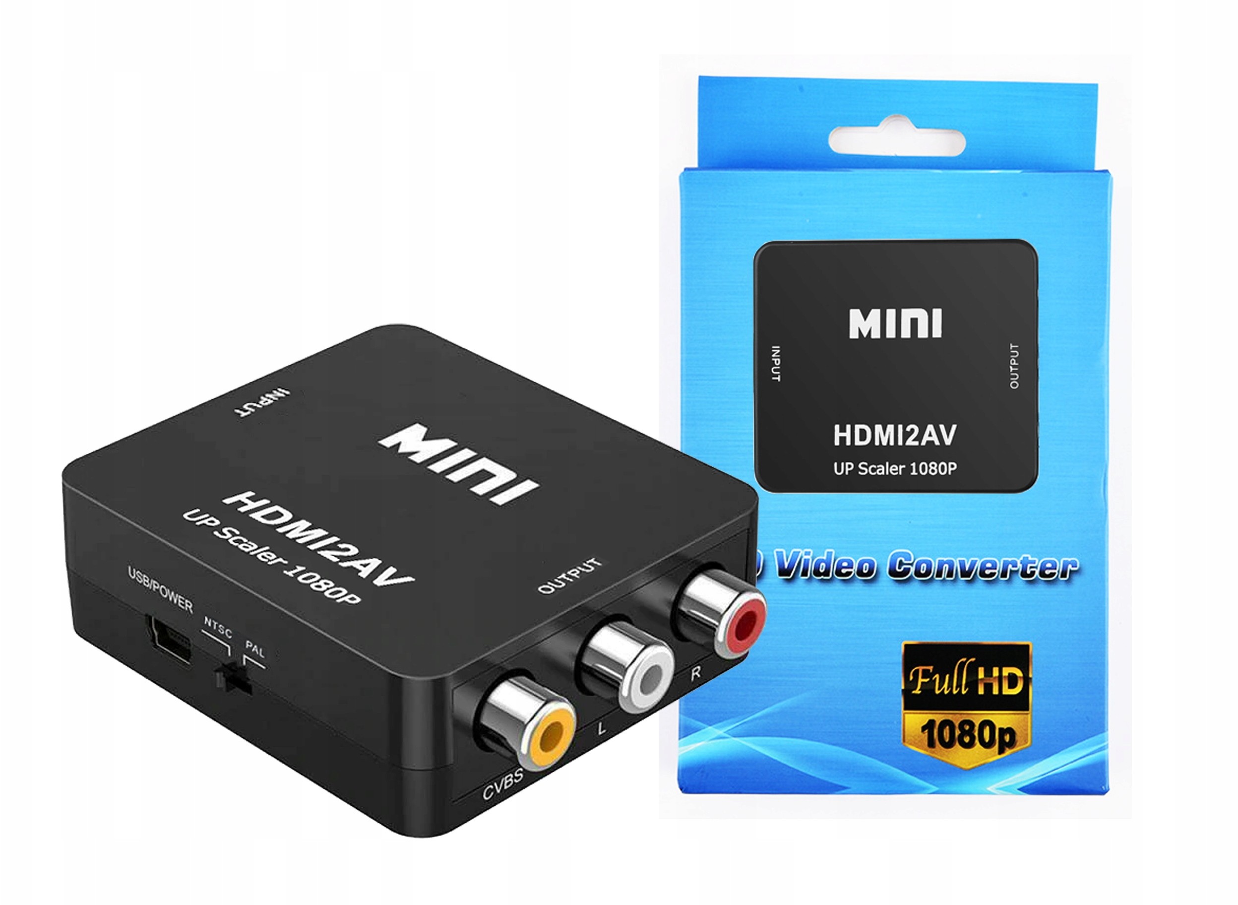 Adapter Hdmi Do Av Rca Konwerter Cinch Cvbs 1080P