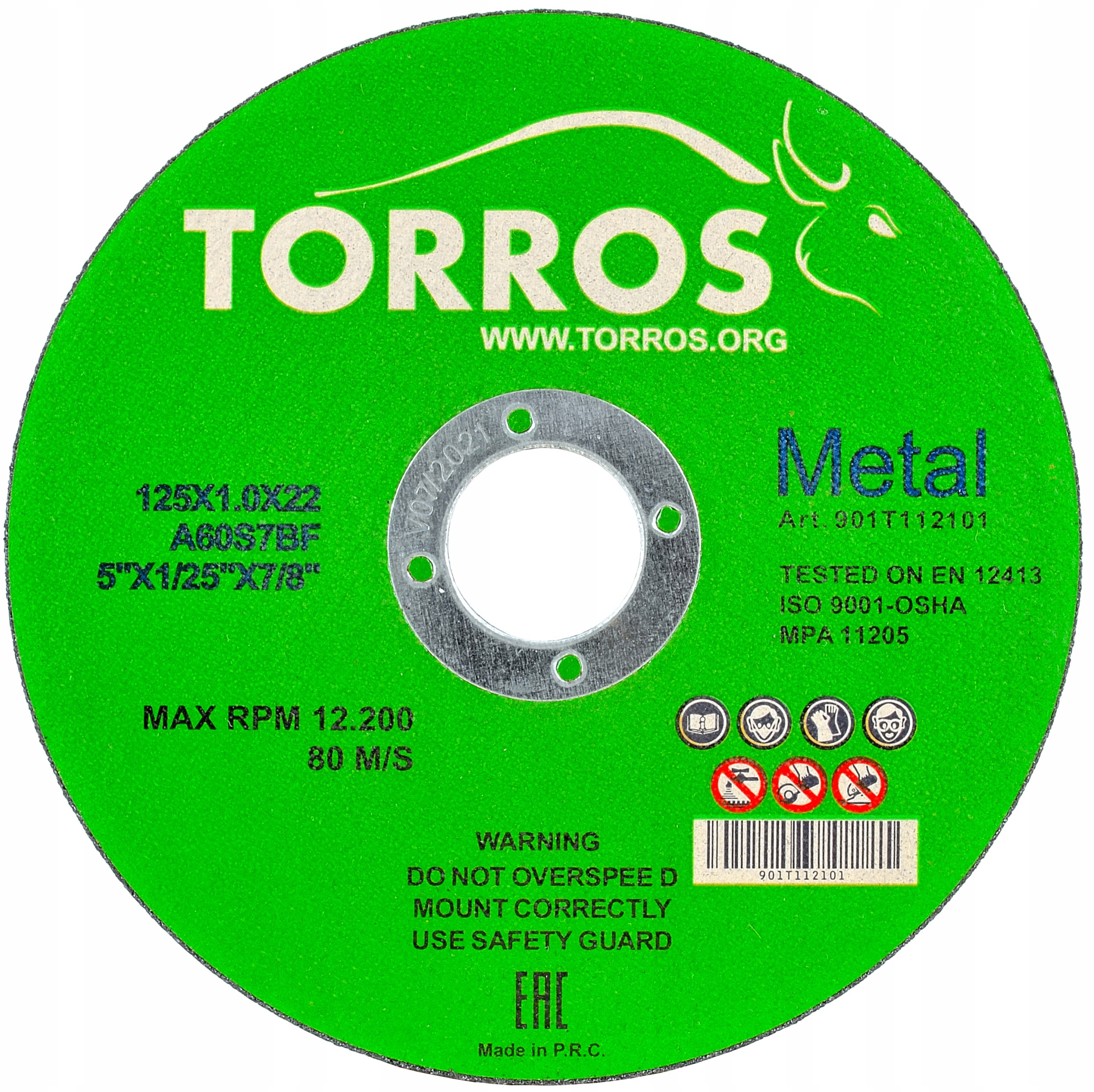 Tarcza do cięcia metalu Torros 125x1,0x22,2 tarcze