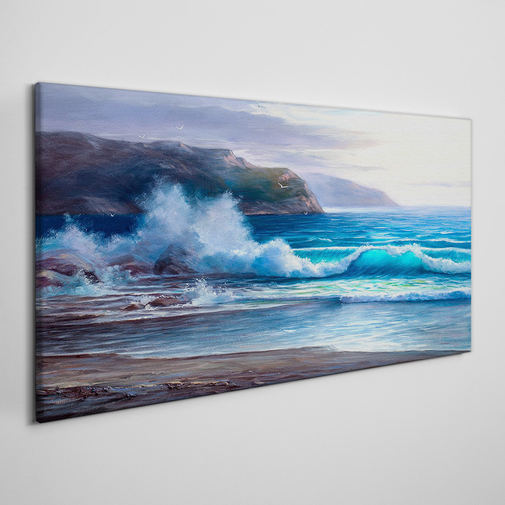 PL Coloray Obraz Canvas wybrzeże fale ocean 100x50cm