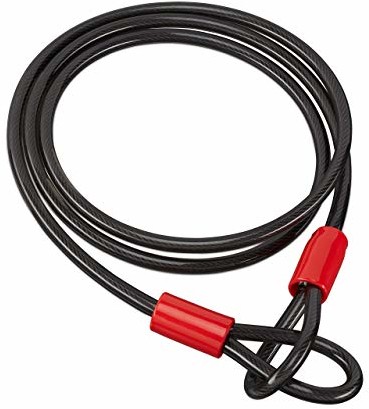 Relaxdays Relaxdays kabel ze szlufkami 2 m, do roweru i bagażu, stalowy kabel z otworami, długie zapięcie rowerowe, czarny 10026004