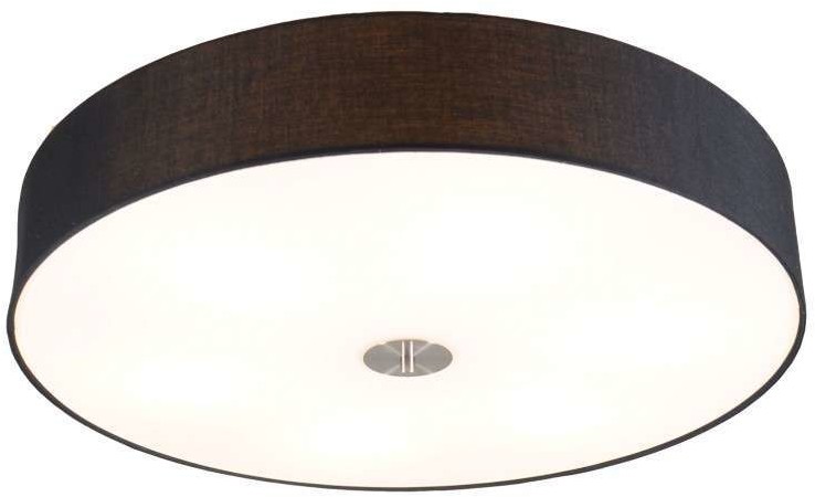 QAZQA Klasyczny plafon czarny 70cm - Drum