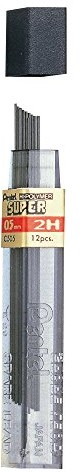 Pentel C505  2H wysokiej do polimerowy Mine Extra Stark w rurka 2H sztuk 0,5 MM 12 fluorescencyjnymi C505-2H