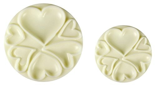 PME pme 1102ep005 JEM Pop IT  motyw kształt serca do dekoracji tortów, asortyment 2  duże i małe rozmiary, tworzywo sztuczne, Ivory, 6.2 x 2 x 6.2 cm 1102EP005
