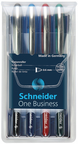 Schneider Zestaw piór kulkowych One Business, 0,6 mm, 4szt., miks kolorów SR183094
