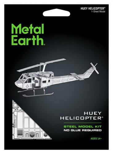 Metal Earth Fascinations Helikopter Huey UH-1 Śmigłowiec model do składania metalowy.