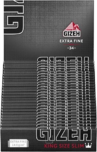 Gizeh 411110057 Black King Size Slim  papier o długości, 50 zeszyt Chen X 33 listków, celulozy 411110057