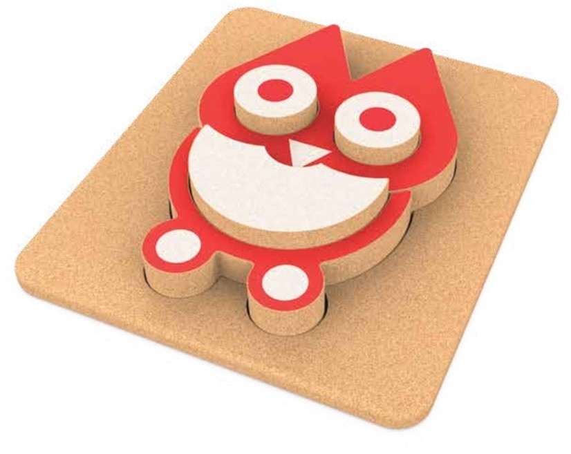 Elou Ekologiczne klocki korkowe Puzzle Sowa 3D EL-810326