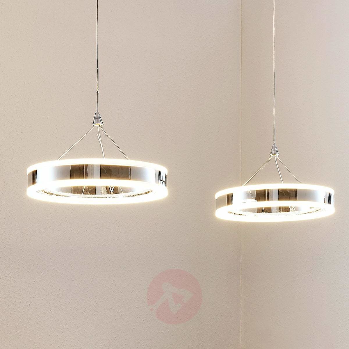Lindby Moderne hanglamp chroom 2-lichts incl. LED 3-staps dimbaar - Lyani