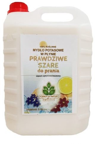 Mydlarnia Mydło potasowe Prawdziwe szare do prania w płynie zapach cytrynowo-kwaitowy 5l Powrót do natury 5907078150369