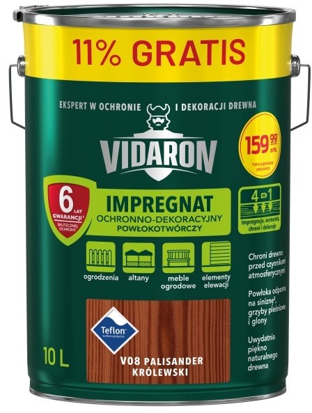 Vidaron Impregnat do drewna palisander królewski 10 l 91020455