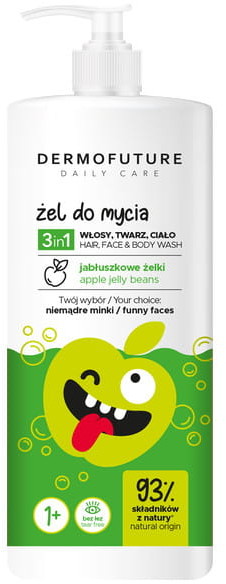 DermoFuture Żel do Mycia 3 w 1 Jabłuszkowe Żelki 500 ml