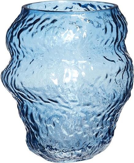Hubsch Wazon 18 cm niebieski szklany 661208