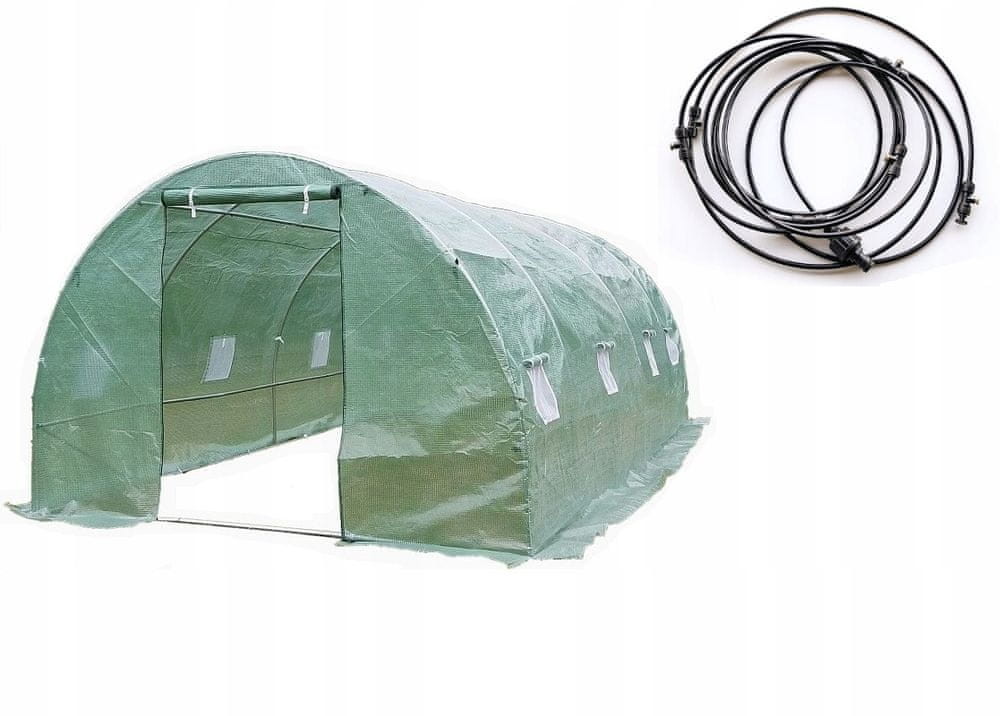 4iQ Tunel Foliowy 3x6m Zielony + System Zraszający 10m