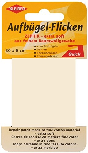 Kleiber 30 x 6 cm bardzo miękka, delikatna, bawełniana wollaus powrotu do zdrowia tasiemka do naprasowania 310-16