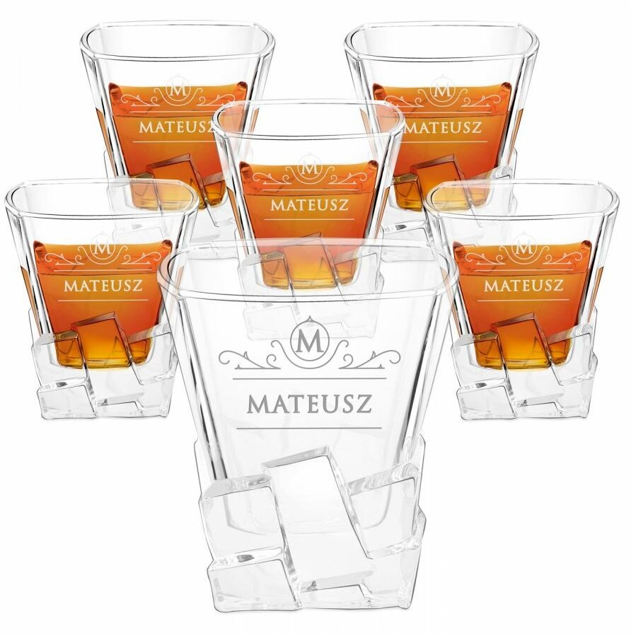 Murrano Szklanki do whisky x6 z grawerem dla niego na imieniny 6xSZIB-028