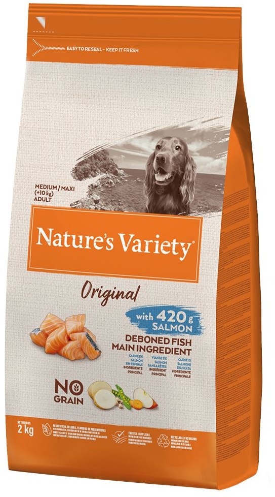 Natures Variety Natures Variety Original No Grain Medium/Maxi Adult łosoś 2 x 2 kg