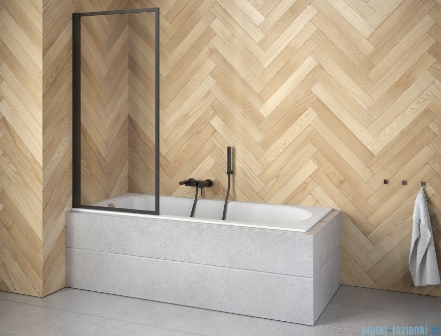 Besco Enzo parawan nawannowy czarny 70x140cm PEB-1S |