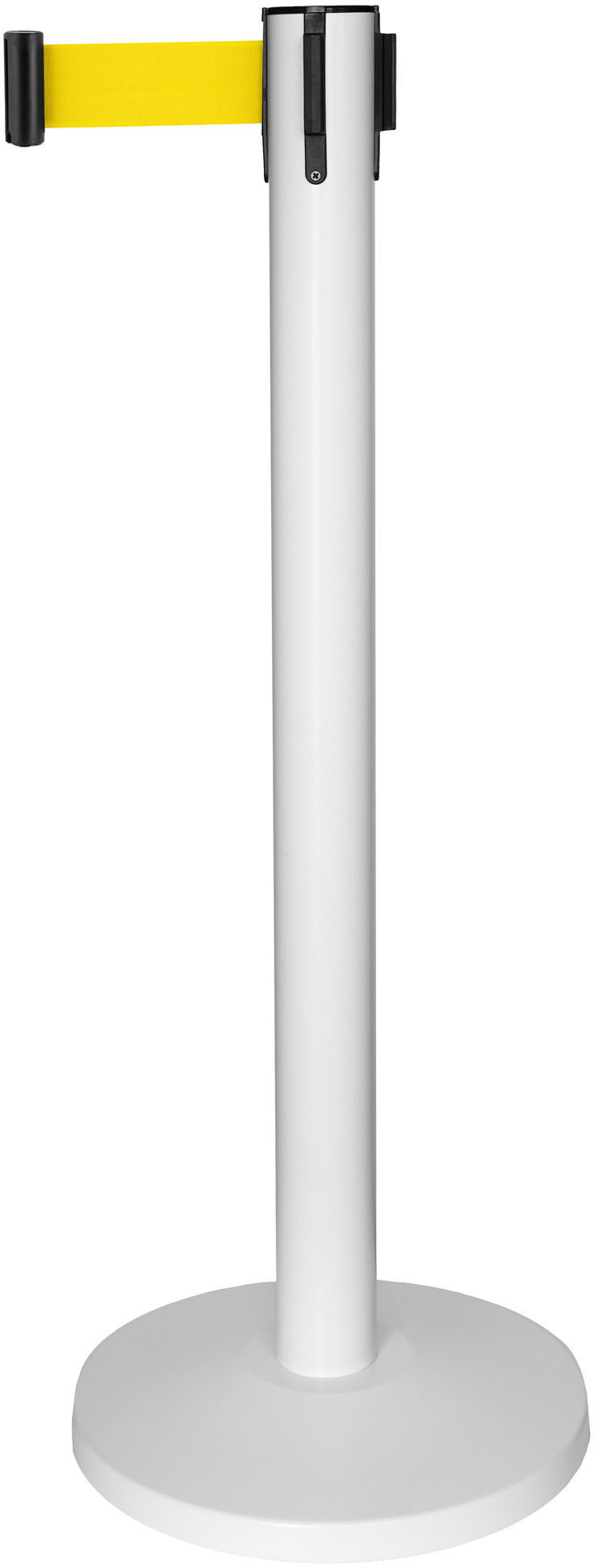 Słupek odgradzający biały z taśmą żółtą 2,2m
