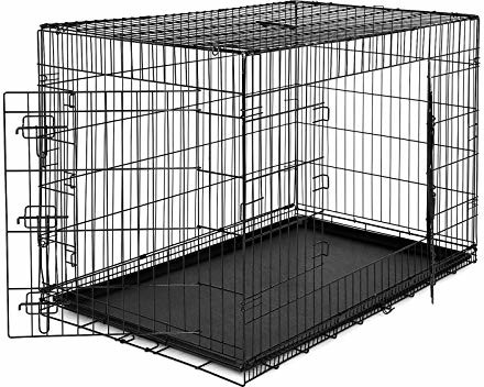 dibea skrzynka transportowa dla psów i małych zwierząt, stabilne pudełko z mocnego drutu, składana/składana, 2 drzwi, z podstawą (rozmiary do wyboru, S-XXXL) DC00495