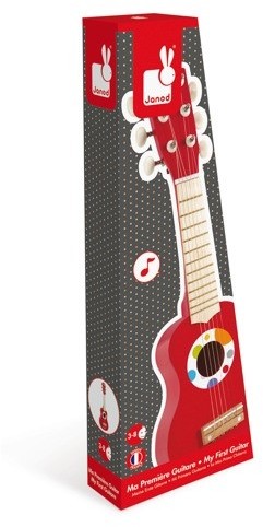 Janod Gitara duża czerwona Confetti - GITARA DUŻA