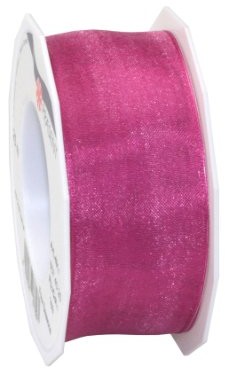 Pattberg Prezent 40 MM 25 m Four Seasons  taśma organza z drutu, Pink 6074025-169