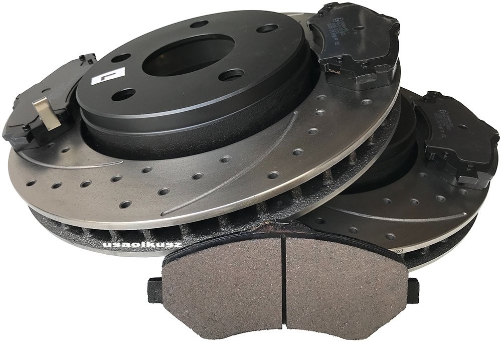 MIKODA Przednie klocki + WIERCONE tarcze hamulcowe Jeep Wrangler JK 2007-2018 30H0A04-JPN 10H0A04-OYO