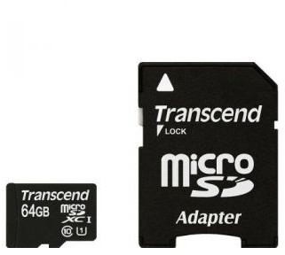 Transcend microSDXC Class 10 UHS-I 64GB (TS64GUSDU1)