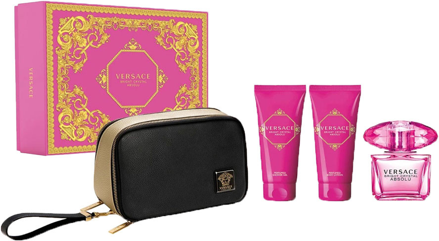 Versace Versace Bright Crystal Absolu zestaw - woda perfumowana  90 ml + balsam 100 ml + żel pod prysznic 100 ml + kosmetyczka VER-BCA07