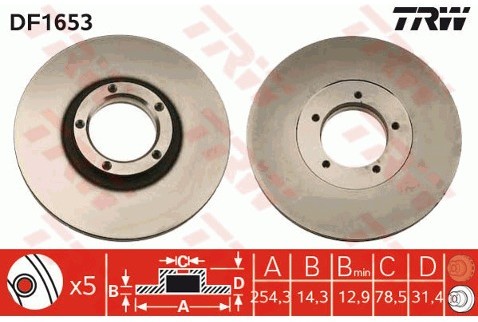 TRW Tarcza hamulcowa DF1653