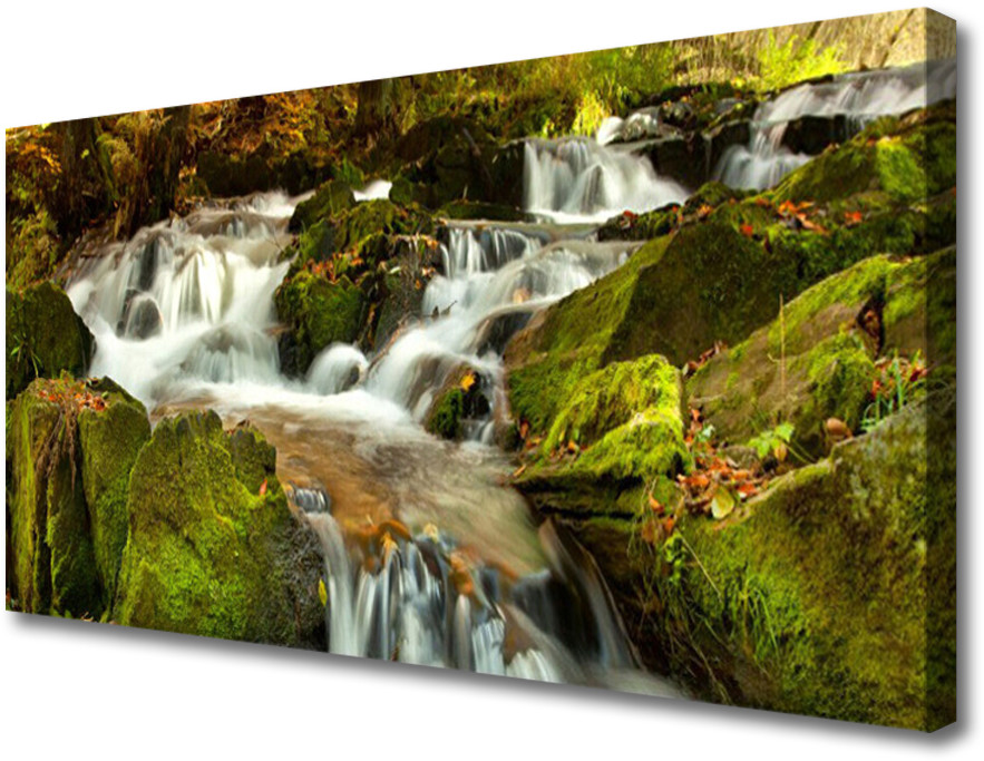 PL Tulup Obraz Canvas Wodospad Skały Nature 100x50cm