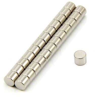 first4magnets First4magnets F365-25 magnes neodymowy o średnicy 6 mm, grubość 5 mm, N42-magnes neodymowy  1,24 kg, 2 sztuki w opakowaniu
