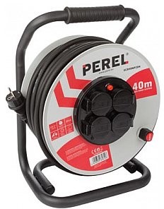 Perel Perel PROFESJONALNY KABEL NEOPRENOWY NA BĘBNIE - 40 m - 3G2.5 - 4 GNIAZDA ECR40NP25N
