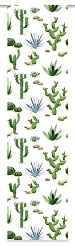 Home Fashion Home fashion 084331  6807 cactur zasłona przesuwna druk cyfrowy, materiału, zielony, 245 x 60 cm 084/331-6807 CACTUS