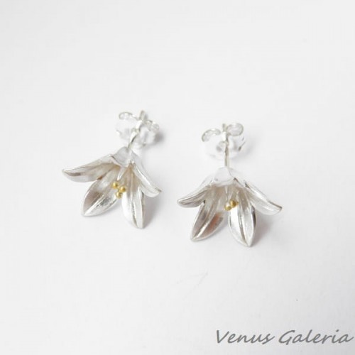 Kolczyki srebrne - Dzwoneczki satynowe na sztyftach 968