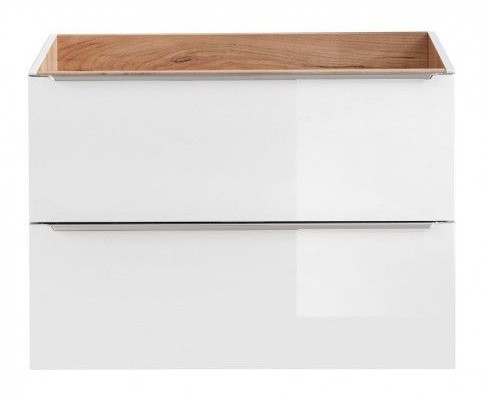 Podwieszana szafka łazienkowa pod umywalkę Malta 3X Biały połysk 80 cm