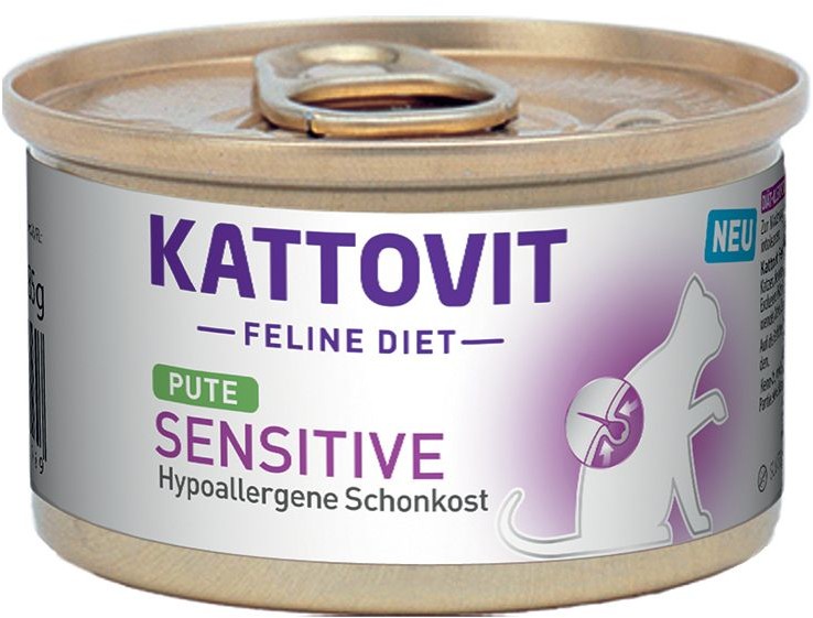 Kattovit Sensitive, puszki - Indyk, 24 x 85 g