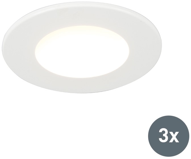 QAZQA Zestaw 3 x oprawa do wbudowania LED 350lm 3000K 5W IP65 - Blanca