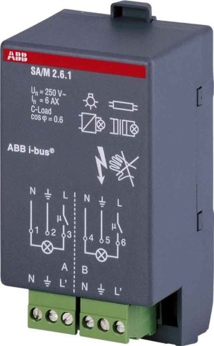 ABB Stotz S & J moduł Aktor przełączający SA/M 2.6.1 6 A i-Bus system magistrali EIB/KNX Aktor przełączający 4016779583145 SA/M 2.6.1