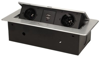 Orno Power Port otwierany OR-AE-13109/G 2xAC 2xUSB SREB EPPORNOR-AE-13109G