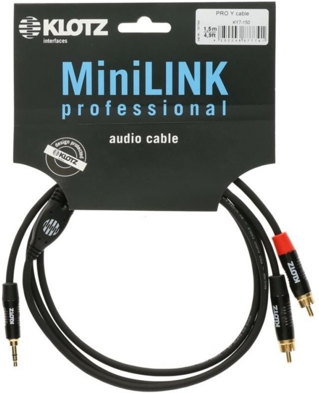 Klotz Klotz KY7-150 kabel mini jack stereo-2x RCA 1,5m