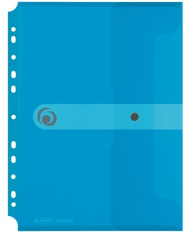 Herlitz 11292943 teczka na dokumenty A4 do wpinania, folia PP, 6 sztuk, przezroczysta niebieska 11292943