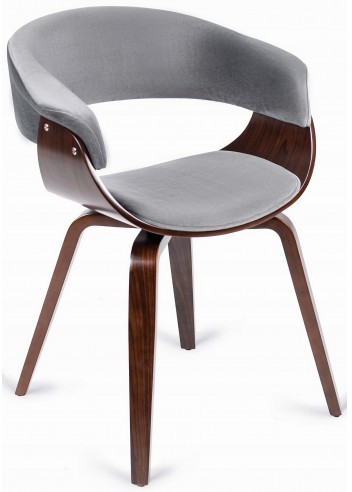 Mebel Elite Krzesło Tapicerowane Do Jadalni Drewno Gięte GARY Szare Loft