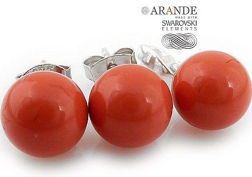 Arande SWAROVSKI PERŁY KOMPLET CERTYFIKAT CORAL 2083393496