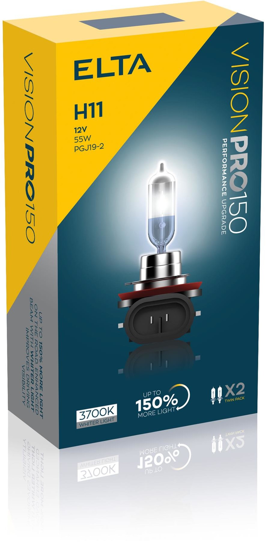 ELTA H11 12V 55W PGJ19-2 VISION PRO +150% (2 sztuki)