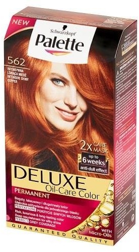 Palette Deluxe Oil-Care Color farba do włosów trwale koloryzująca z mikroolejkami 562 Intensywna Lśniąca Miedź