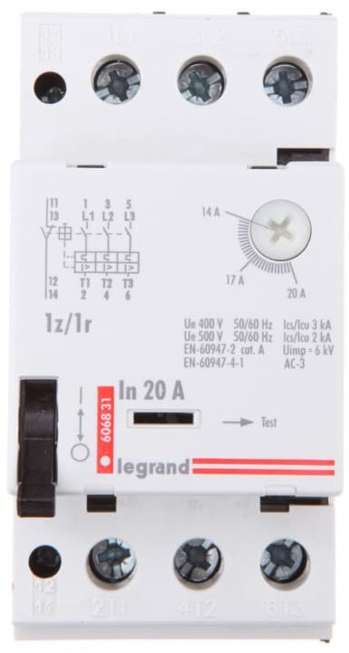 Legrand Wyłącznik silnikowy 3P 9kW 14-20A M 250 1R/1Z 20 606831